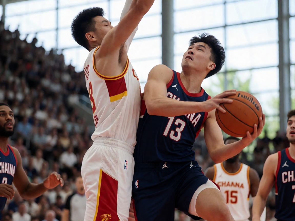 NBA篮球比赛现场球员激烈对抗瞬间